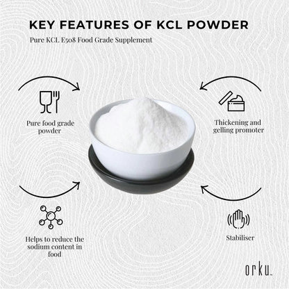 20kg Pure Potassium Chloride KCL E508 Food Grade Powder - Resealable Tub, Nutrient Supplement