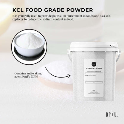 Pure Potassium Chloride KCL E508 1.3kg Food Grade Powder, Resealable Tub, Nutrient Supplement