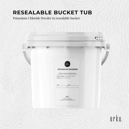 5kg Pure Potassium Chloride KCL E508 Food Grade Powder - Resealable Tub, 99.3% KCI, Salt Replacer
