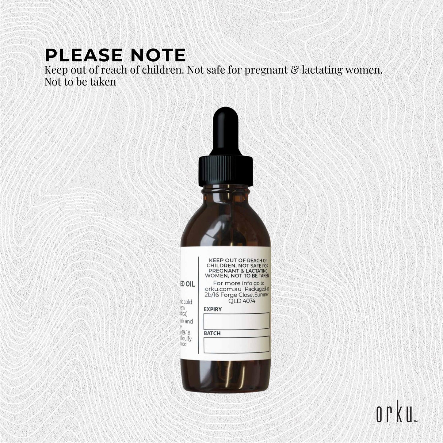 Orku 25ml Organic Neem Seed Oil - Cold Pressed, Virgin, Pharmaceutical Grade, Azadirachtin Rich