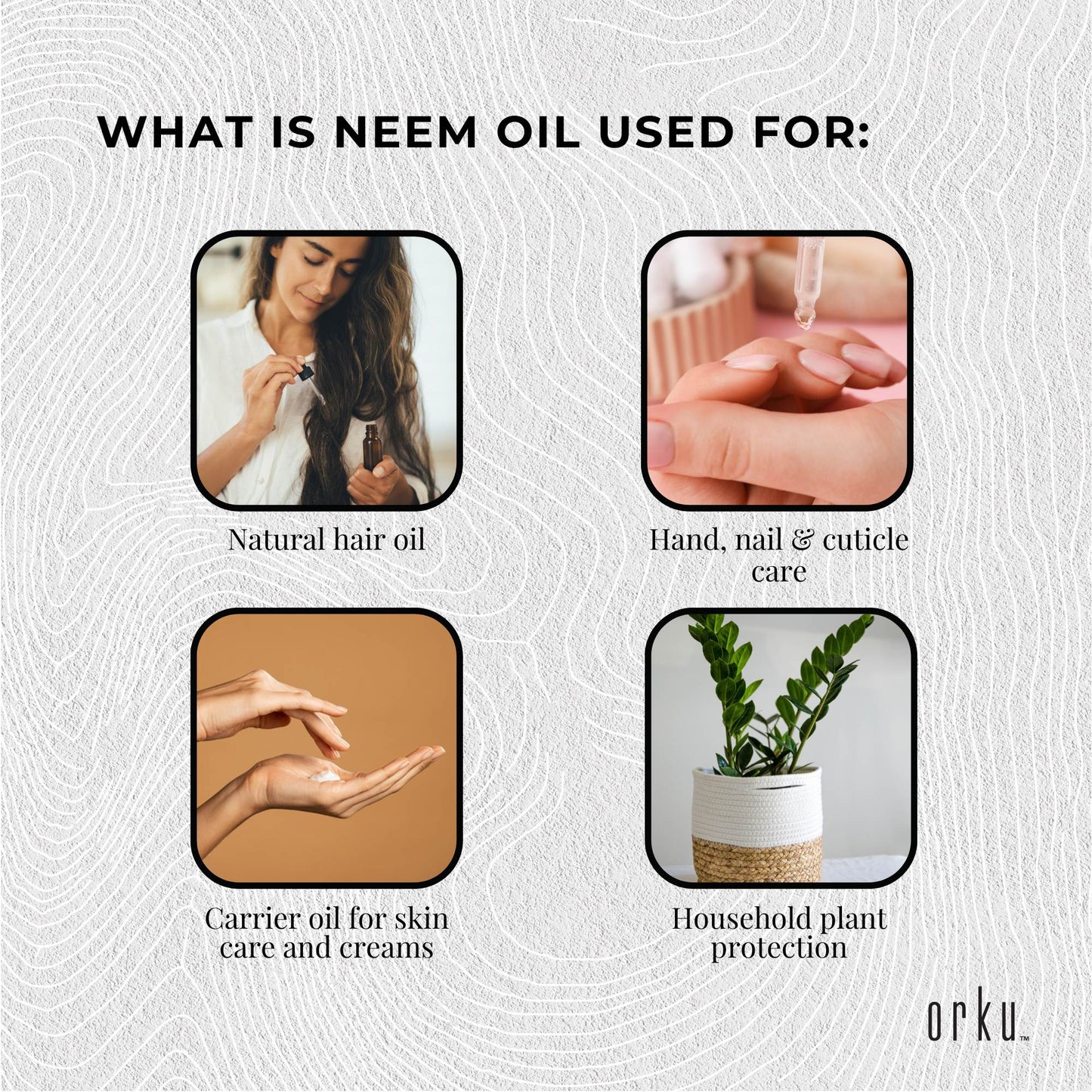 Orku 500ml Organic Neem Seed Oil Cold Pressed Azadirachtin Indica for Skin & Hair Care