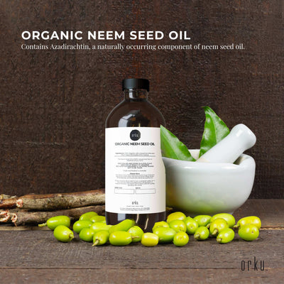 Orku 500ml Organic Neem Seed Oil Cold Pressed Azadirachtin Indica for Skin & Hair Care