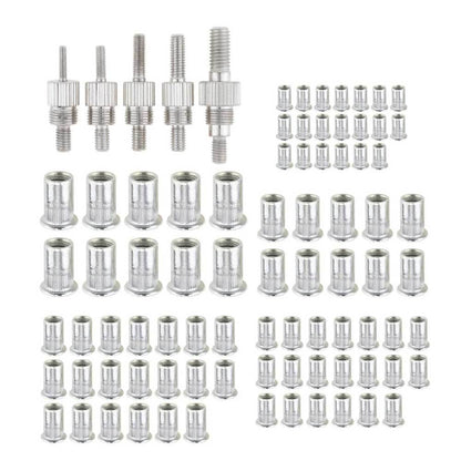 V238 106-Piece Threaded Insert Rivet Kit, Nut Riveter Setter Tool, M3-M8 Mandrels, Steel, Rubber Handle