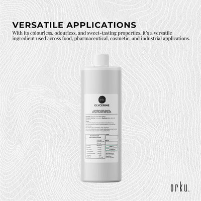 Orku 500ml Glycerine 99.9% Pure USP Food + Cosmetic Grade – Vegetable Glycerol