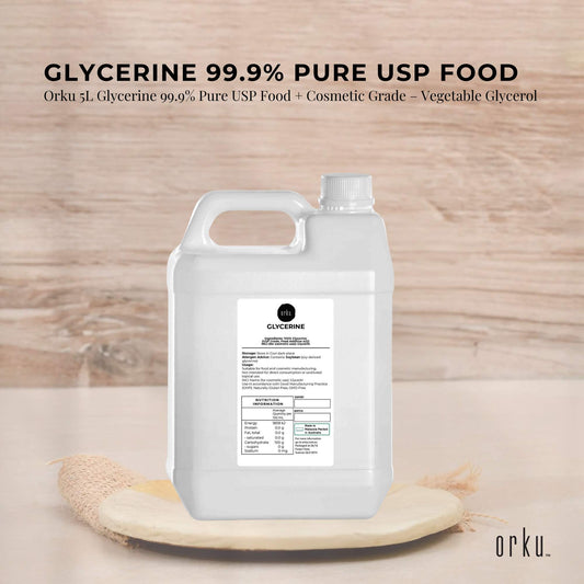 Orku 5L Glycerine 99.9% Pure USP Food + Cosmetic Grade – Vegetable Glycerol – view 2 - Auzzistore