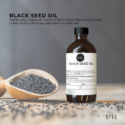 Orku 100ml Ethiopian Black Seed Oil - Cold Pressed, Non-Refined, Vegan, Gluten-Free