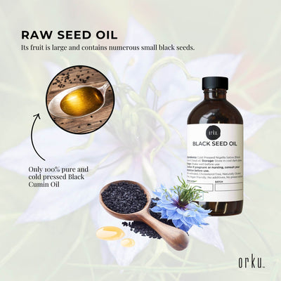 Orku 100ml Ethiopian Black Seed Oil - Cold Pressed, Non-Refined, Vegan, Gluten-Free