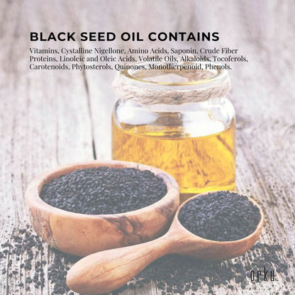 Orku Ethiopian Black Seed Oil 25ml - 100% Pure Cold Pressed, Non-Refined, Vegan, No Additives