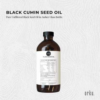 Orku Ethiopian Black Seed Oil 1L - 100% Pure Cold Pressed, Non-Refined, Vegan, Gluten-Free