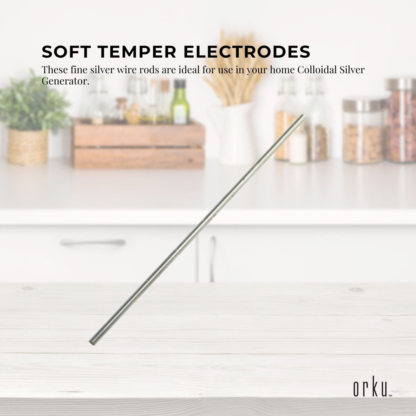 Colloidal Silver Wire Electrodes 99.99% Pure, 8" 18 Gauge Soft Temper Rods, 2-Pack