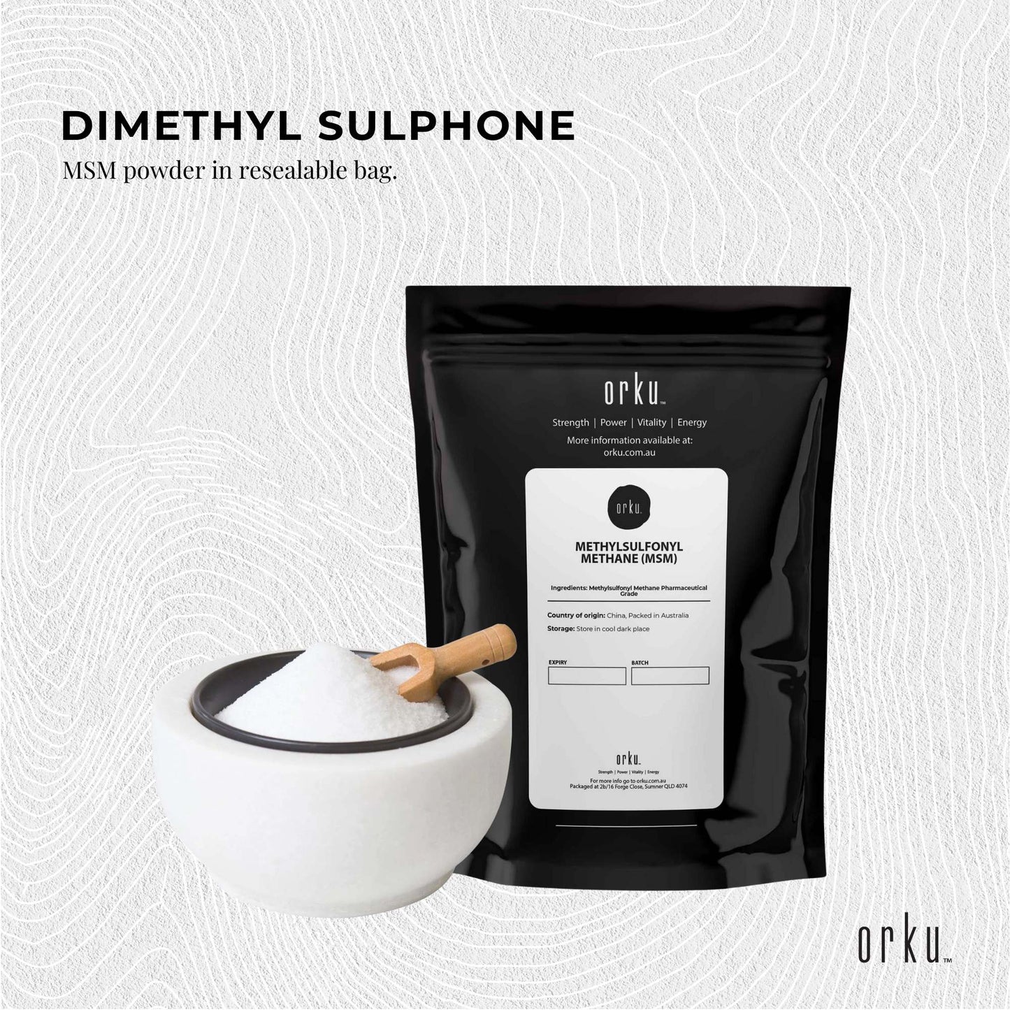 1kg MSM Powder/Crystals - 99% Pure Methylsulfonylmethane, Odourless, Pharmaceutical Grade, Resealable Bag