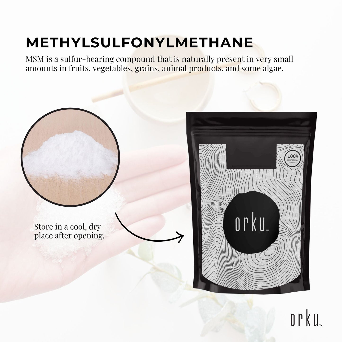 1kg MSM Powder/Crystals - 99% Pure Methylsulfonylmethane, Odourless, Pharmaceutical Grade, Resealable Bag
