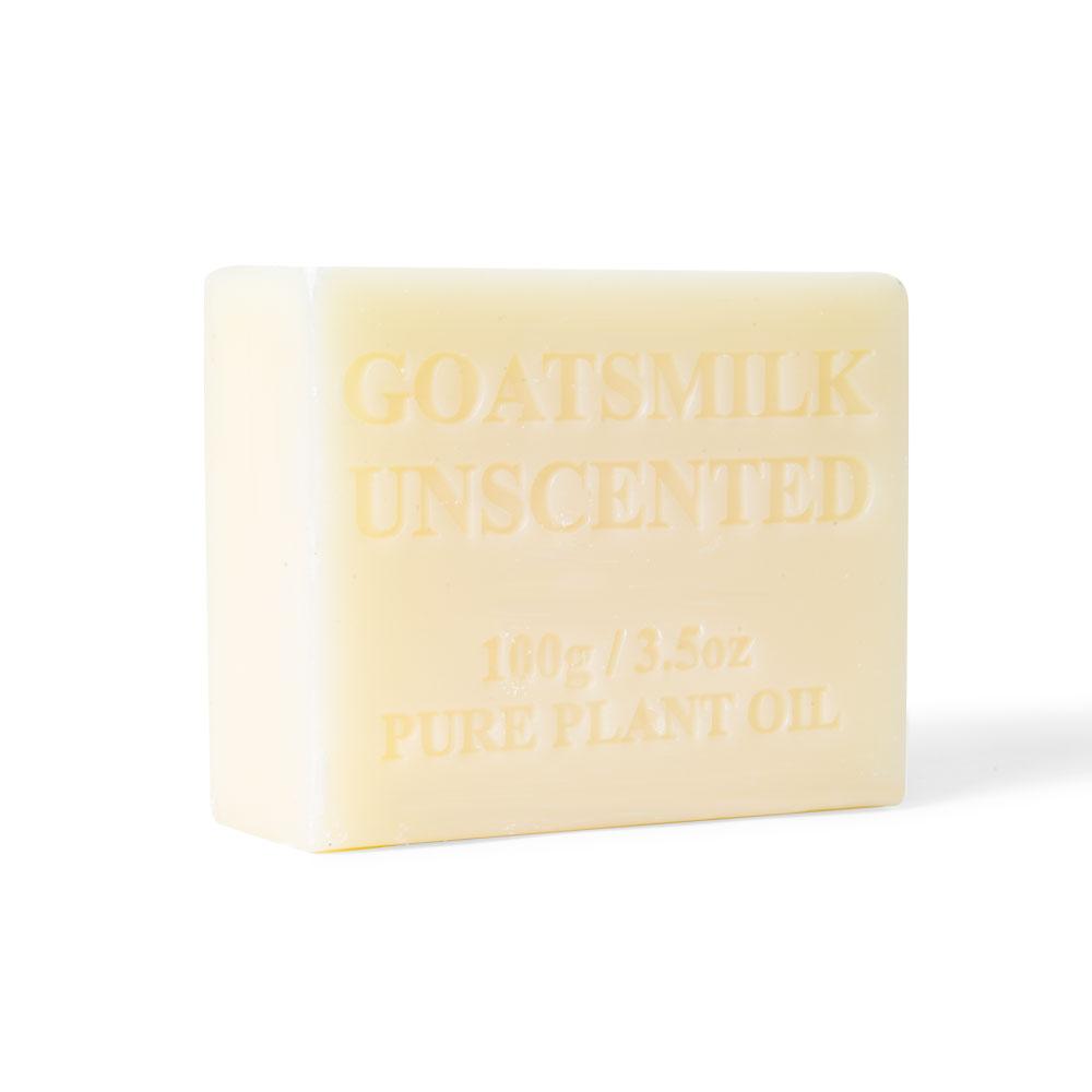 Australian Goats Milk Soap Unscented 4x100g Bars - French Triple Milled, Sensitive Skin