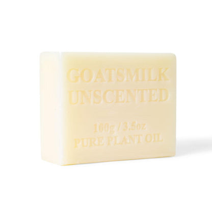 Australian Goats Milk Soap Unscented 4x100g Bars - French Triple Milled, Sensitive Skin