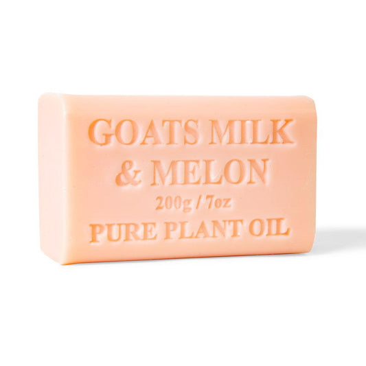 Goats Milk Soap Bars - 2x 200g, Melon Scent, French Triple-Milled, Made in Australia