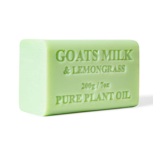 Goats Milk Soap Bars 200g Lemongrass Scent, French Triple-Milled, Non-Drying, Made in Australia, 10 Pack