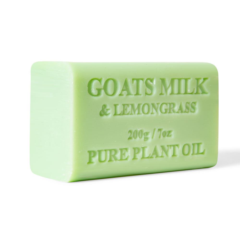 Goats Milk Soap Bars 200g Lemongrass Scent, French Triple-Milled, Non-Drying, Made in Australia, 10 Pack