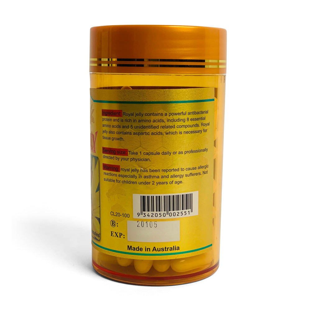 Costar Royal Jelly 1450mg 100 Capsules - Rich in B Vitamins, Made in Australia, ARTG ID 194772