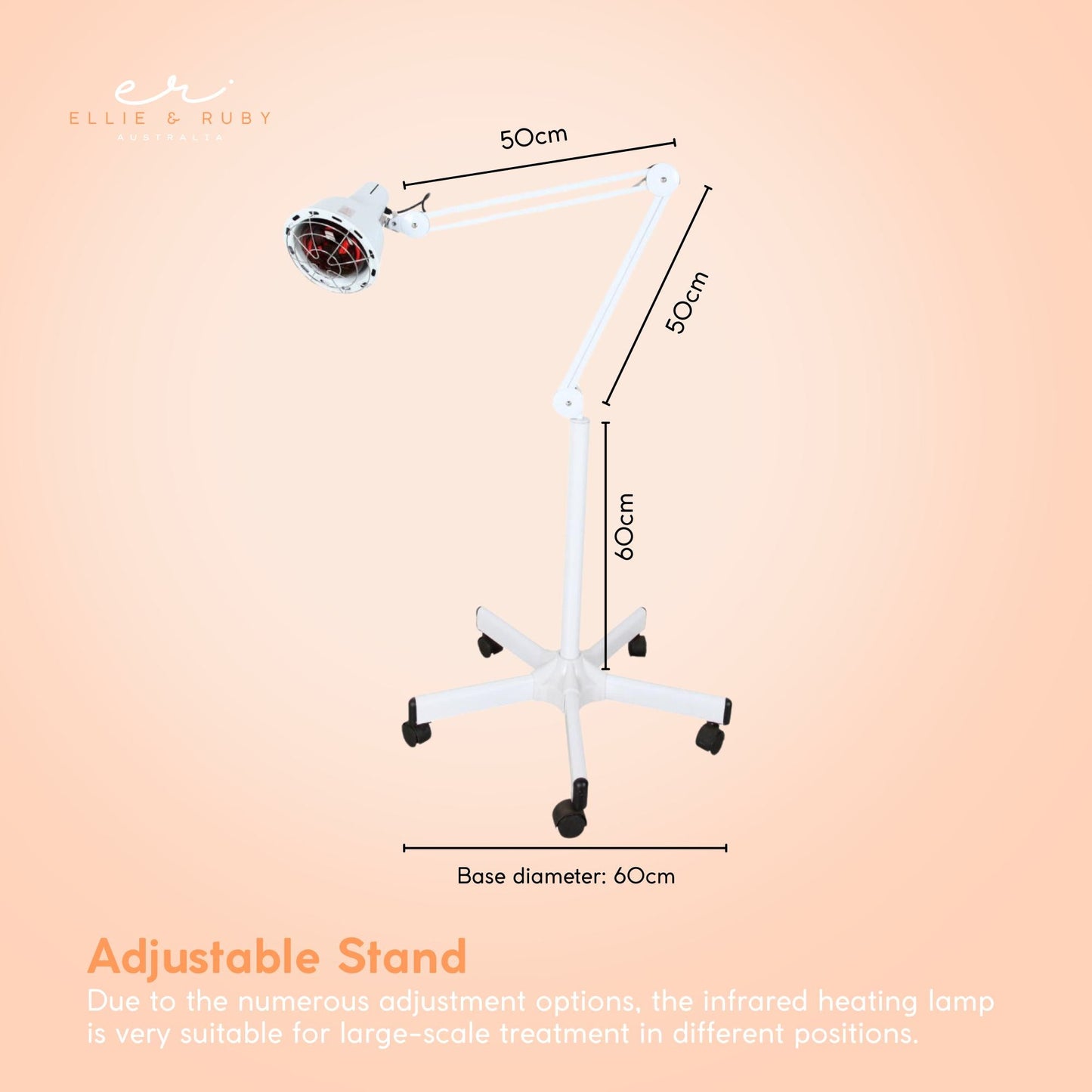 Infrared Heat Floor Lamp 275W Mobile Dimmable Salon Home Thermotherapy Treatment
