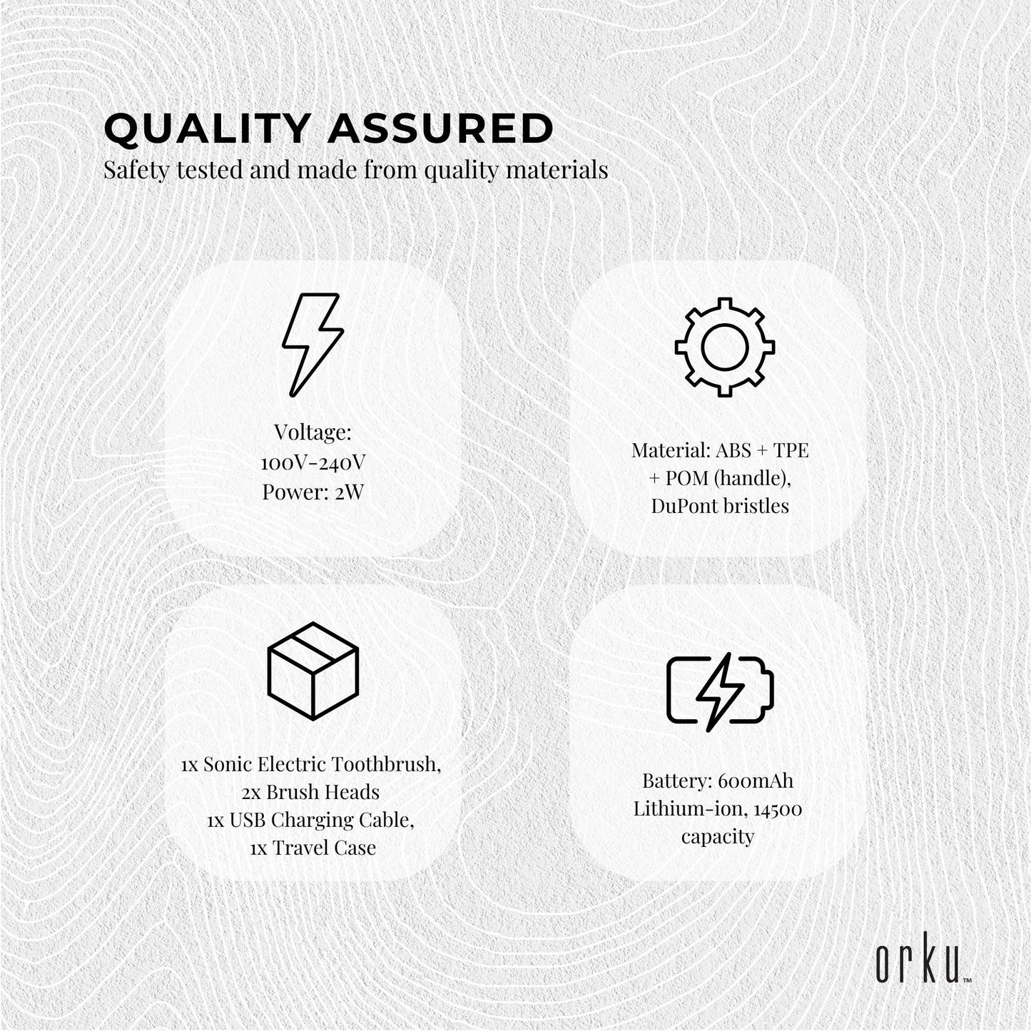 Bewellaero Smart Sonic Electric Toothbrush AOE03 - USB Rechargeable, 5 Modes, 2 Heads, IPX7 Waterproof