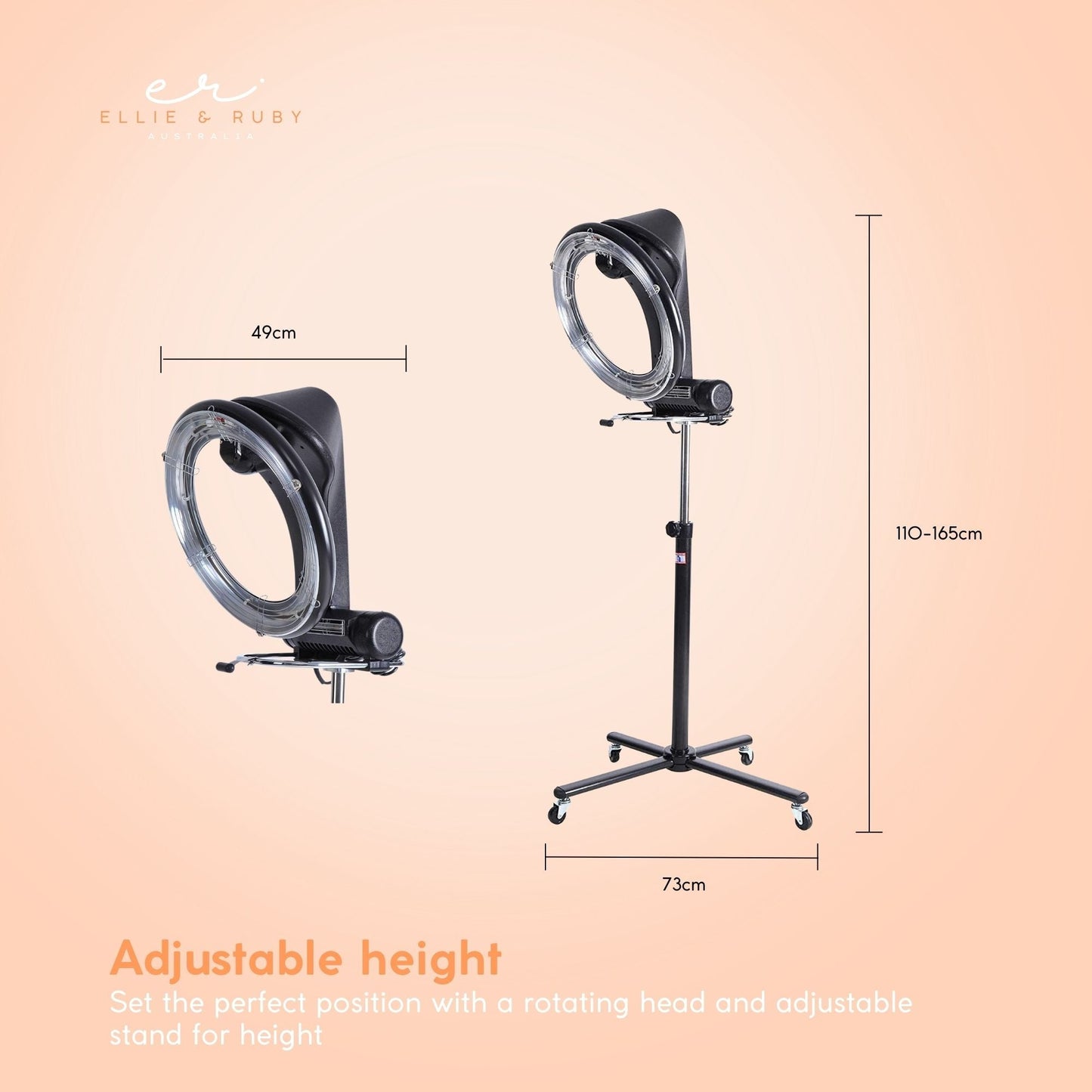 YC-106 Hair Dryer Accelerator with 360˚ Rotating Halo, Adjustable Height, 6 Modes, 900-1000W