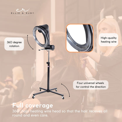 YC-106 Hair Dryer Accelerator with 360˚ Rotating Halo, Adjustable Height, 6 Modes, 900-1000W