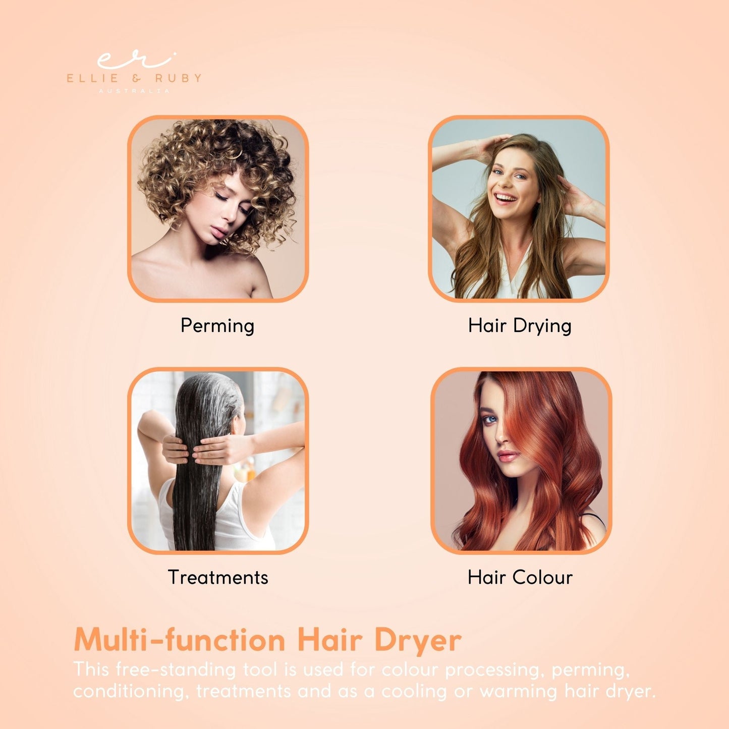 YC-106 Hair Dryer Accelerator with 360˚ Rotating Halo, Adjustable Height, 6 Modes, 900-1000W