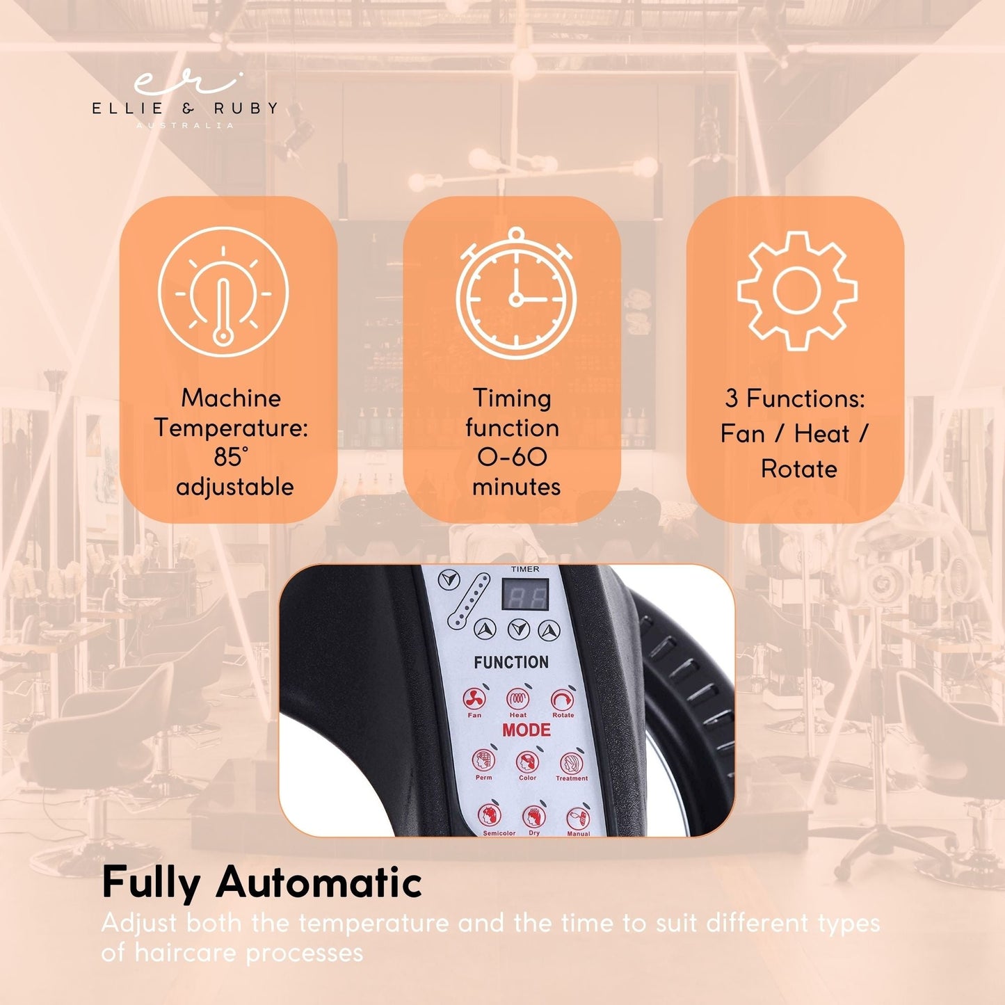 YC-106 Hair Dryer Accelerator with 360˚ Rotating Halo, Adjustable Height, 6 Modes, 900-1000W