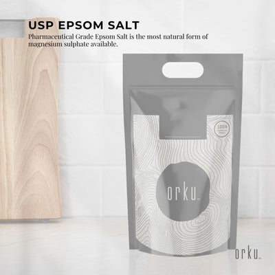 Orku 10Kg Pharmaceutical Grade Epsom Salt - USP Magnesium Sulphate Heptahydrate Crystals