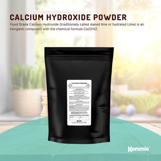 1Kg Food Grade Calcium Hydroxide Powder - FCC Hydrated Slaked Lime, 95% Purity, Ca(OH)2, Resealable Bag – view 2