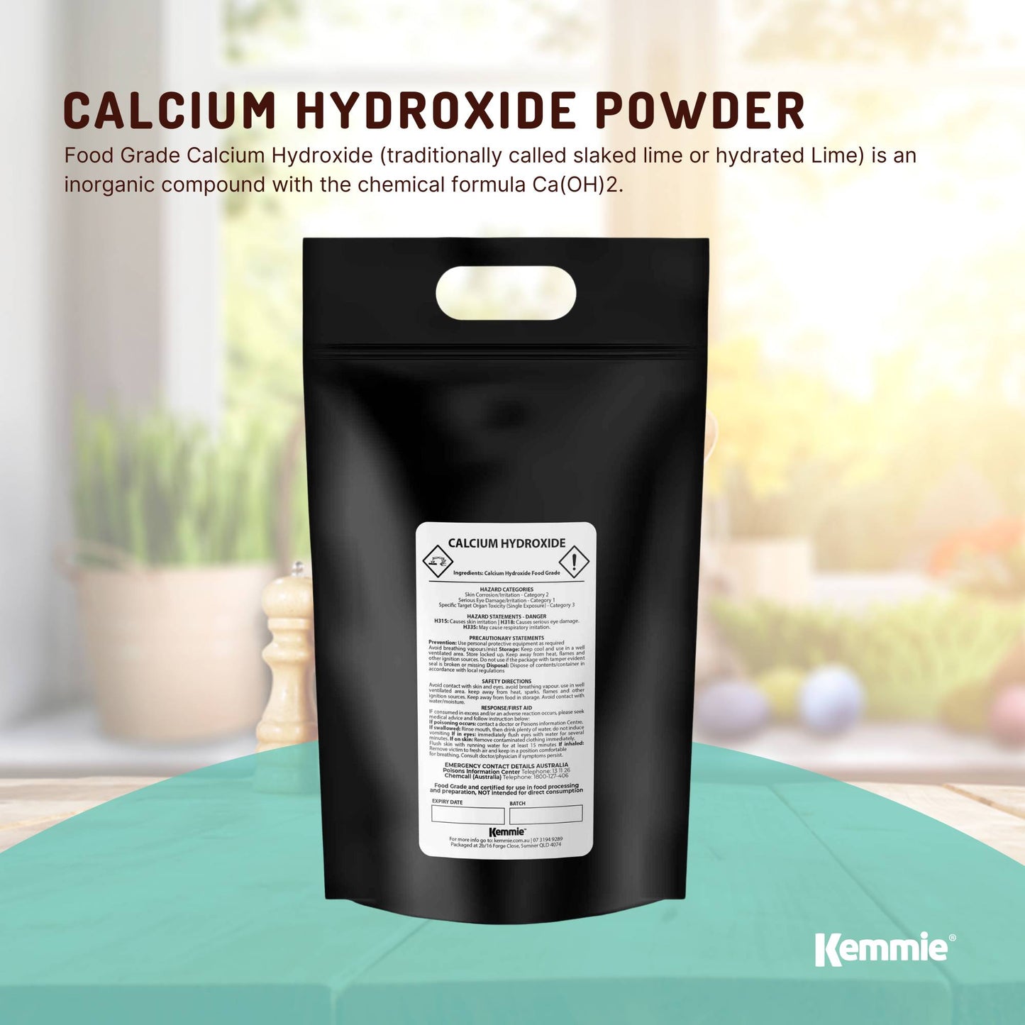5Kg Food Grade Calcium Hydroxide Powder - FCC Hydrated Slaked Lime for Pickling & Corn Tortillas
