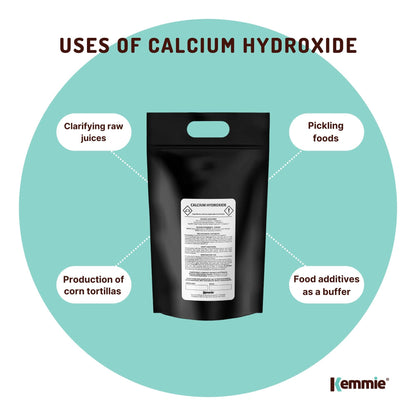 5Kg Food Grade Calcium Hydroxide Powder - FCC Hydrated Slaked Lime for Pickling & Corn Tortillas