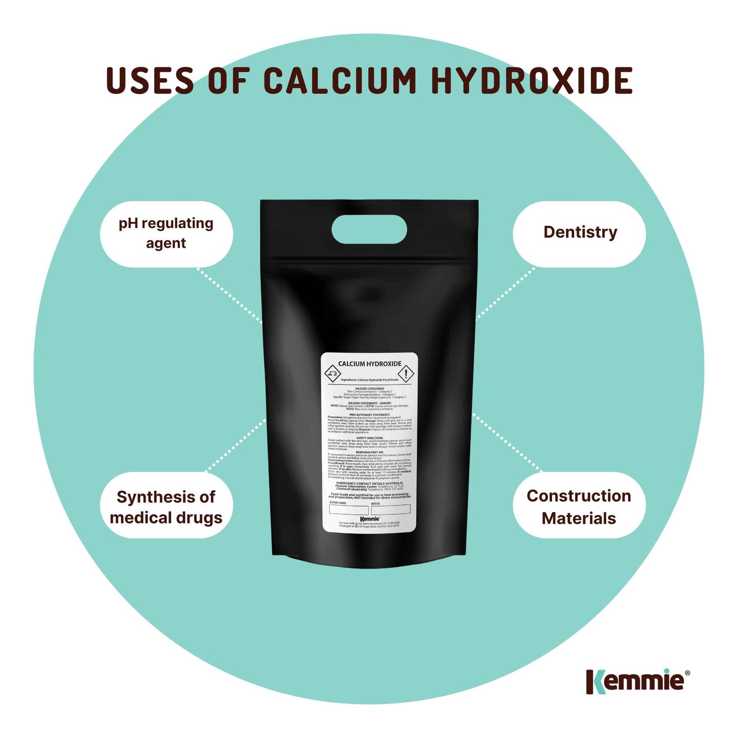 5Kg Food Grade Calcium Hydroxide Powder - FCC Hydrated Slaked Lime for Pickling & Corn Tortillas