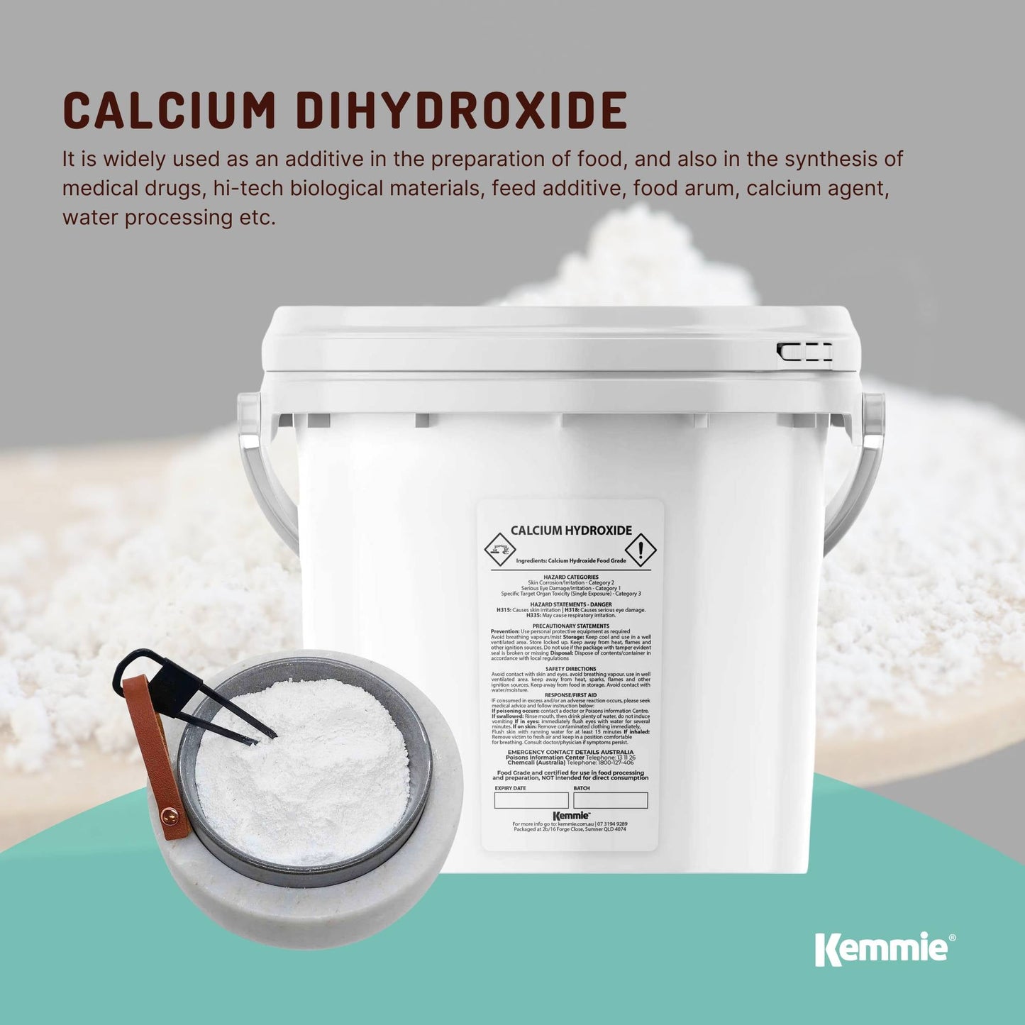 2.5kg Food Grade Calcium Hydroxide Powder FCC Hydrated Slaked Lime Pickling Lime