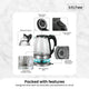 1.7L Electric Glass Kettle LED Blue Light 360 Automatic Cordless Water Boiling Jug – view 4
