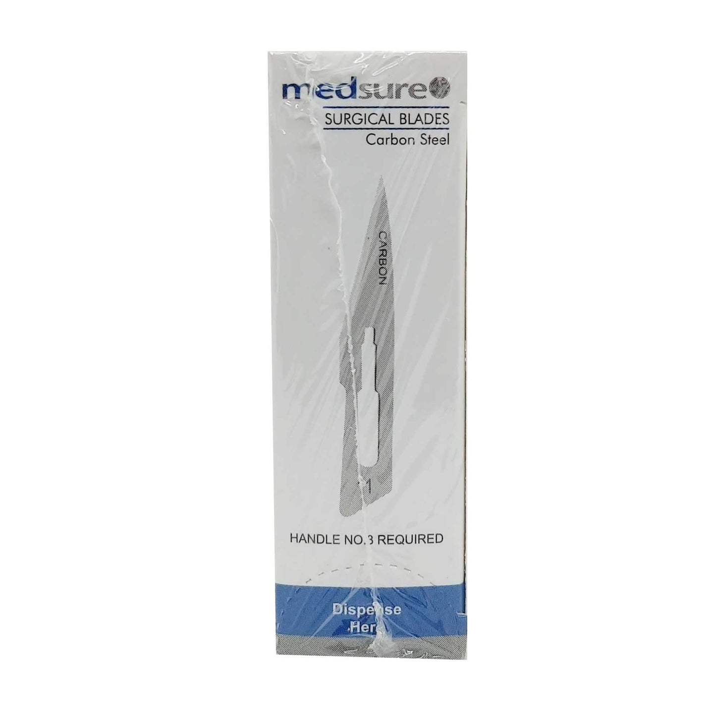 Medsure Surgical Blades Size 11, Sterile Carbon Steel, Disposable, Box of 100, CE 2460 Approved