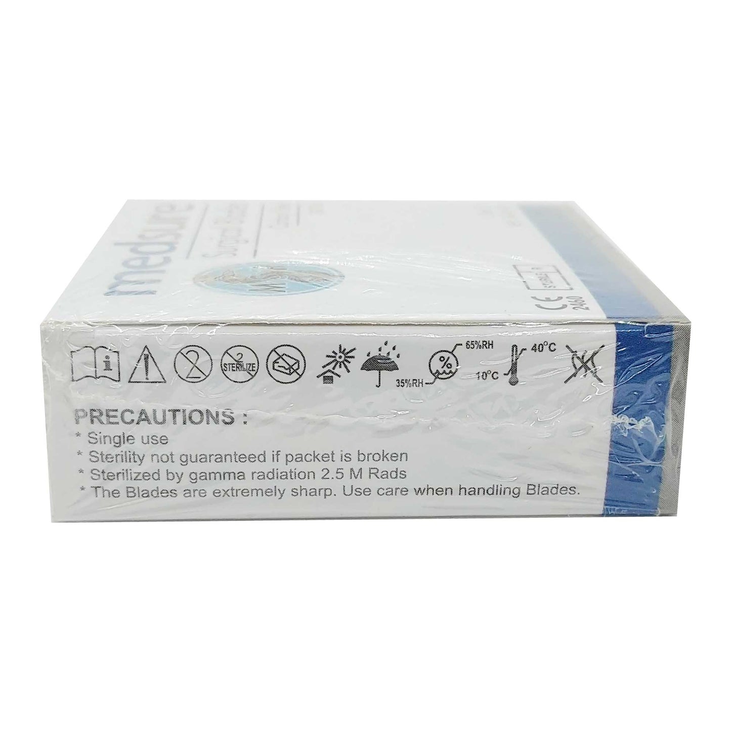 Medsure Surgical Blades Size 11, Sterile Carbon Steel, Disposable, Box of 100, CE 2460 Approved