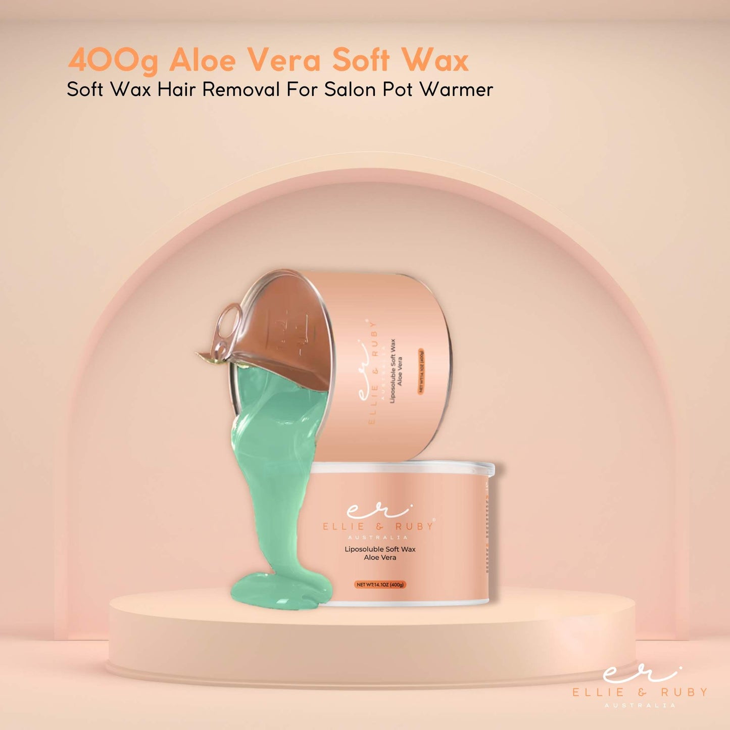 Aloe Vera 400g Soft Wax Hair Removal - Water Soluble, All Skin Types, Resealable Can