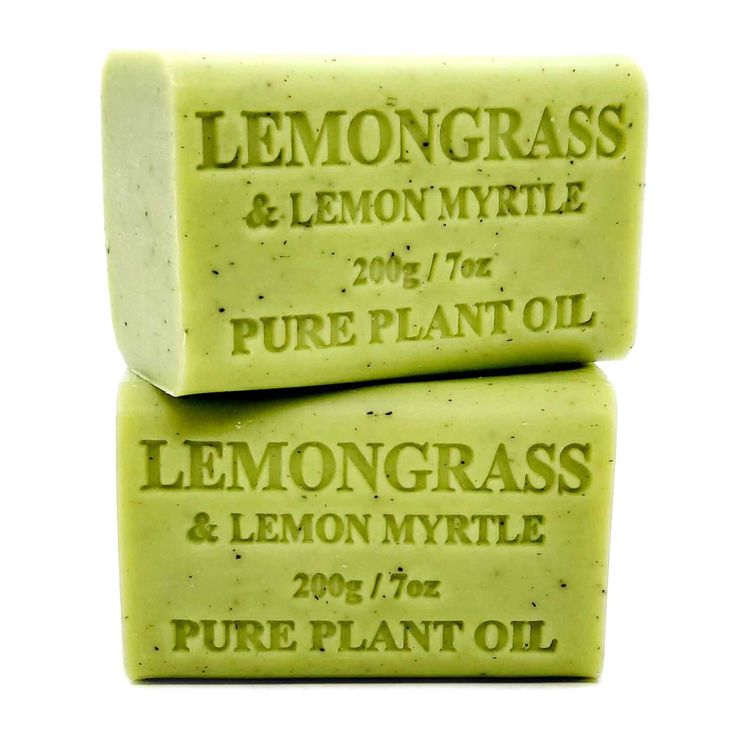 Australian Pure Plant Oil Soap Bars - 2x 200g Lemongrass & Lemon Myrtle, French Triple-Milled, Non-Drying