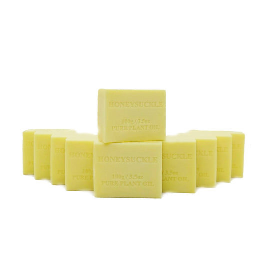 Honeysuckle Pure Plant Oil Soap Bars 100g, French-Milled, Non-Drying, Made in Australia, 10 Pack