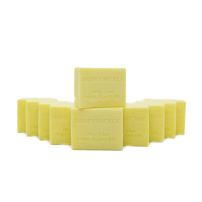 Honeysuckle Pure Plant Oil Soap Bars 100g, French-Milled, Non-Drying, Made in Australia, 10 Pack