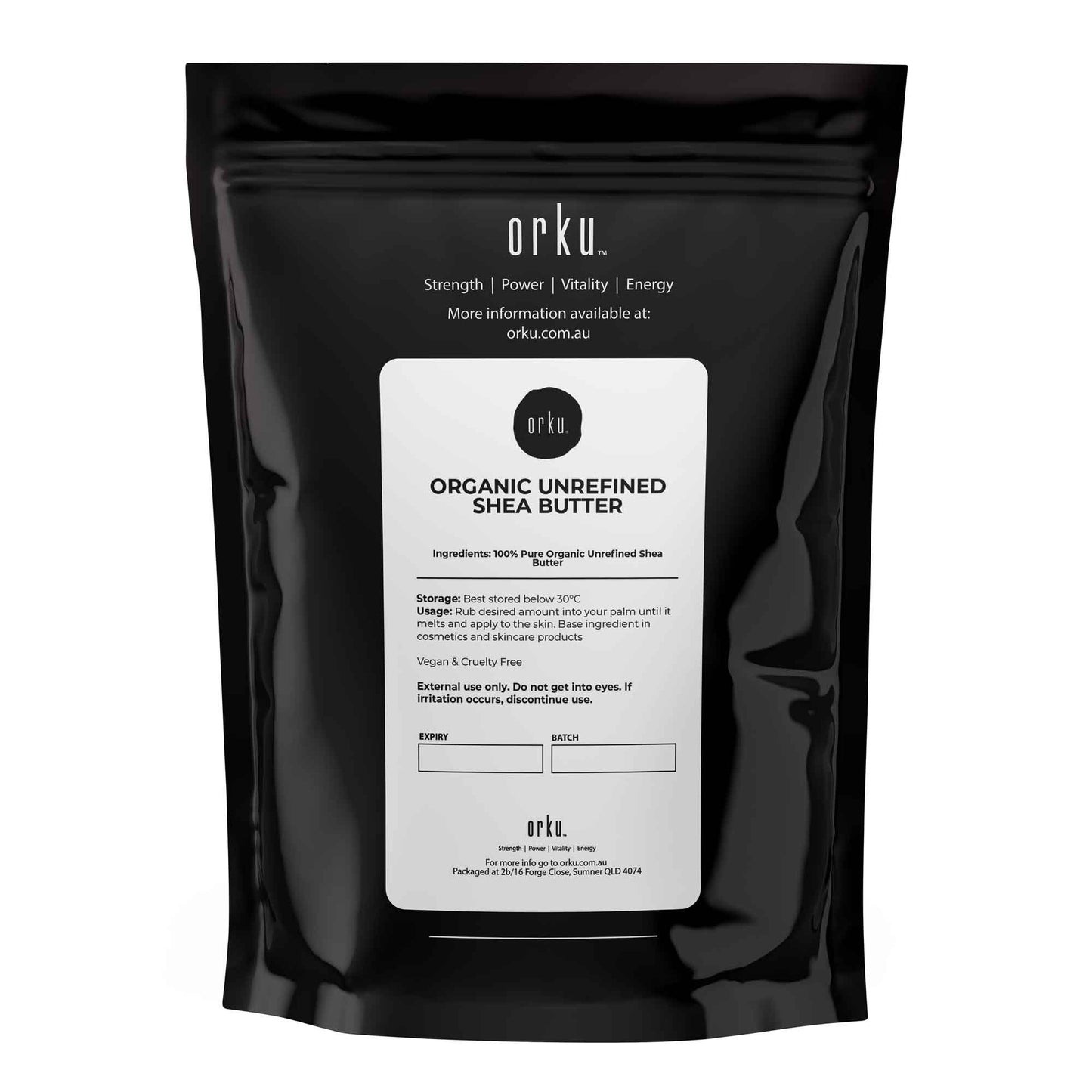Orku Organic Unrefined Shea Butter 100g - Pure African Karite Chunks for Skin & Hair, Vegan, Cruelty-Free
