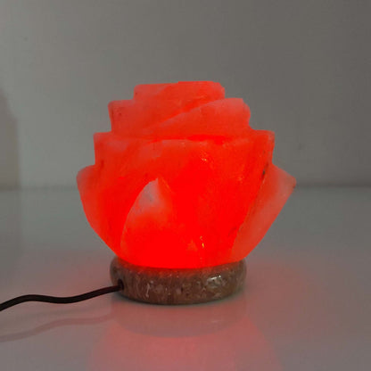 USB Colour Changing Salt Himalayan Lamp - Flower Shape Pink Rock LED Light