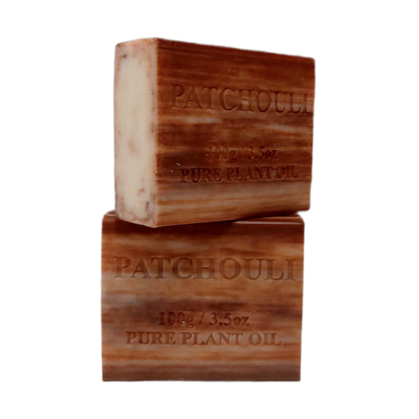 Patchouli Scented Pure Plant Oil Soap Bars 100g, French-Milled, Non-Drying, Made in Australia (4 Pack)
