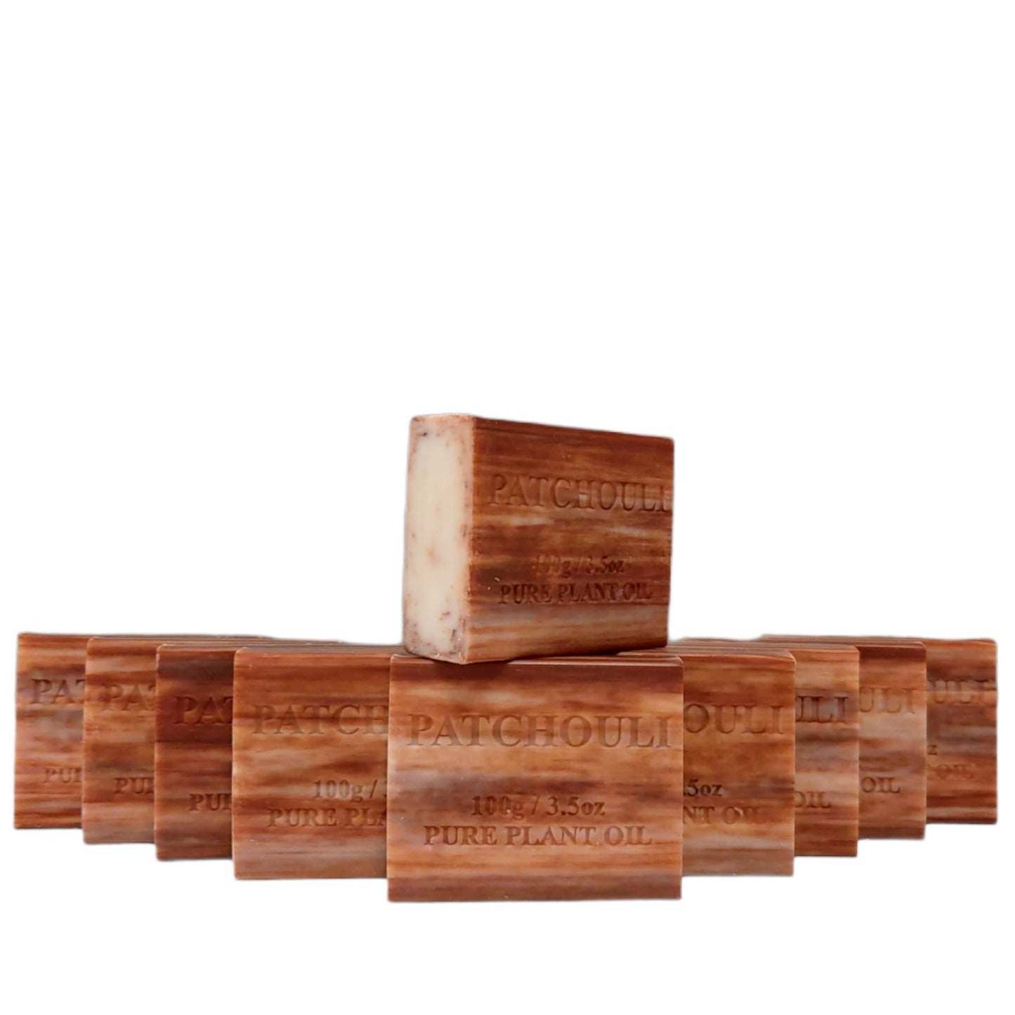 Patchouli Scented Pure Plant Oil Soap Bars 100g, French-Milled, Non-Drying, Made in Australia (4 Pack)