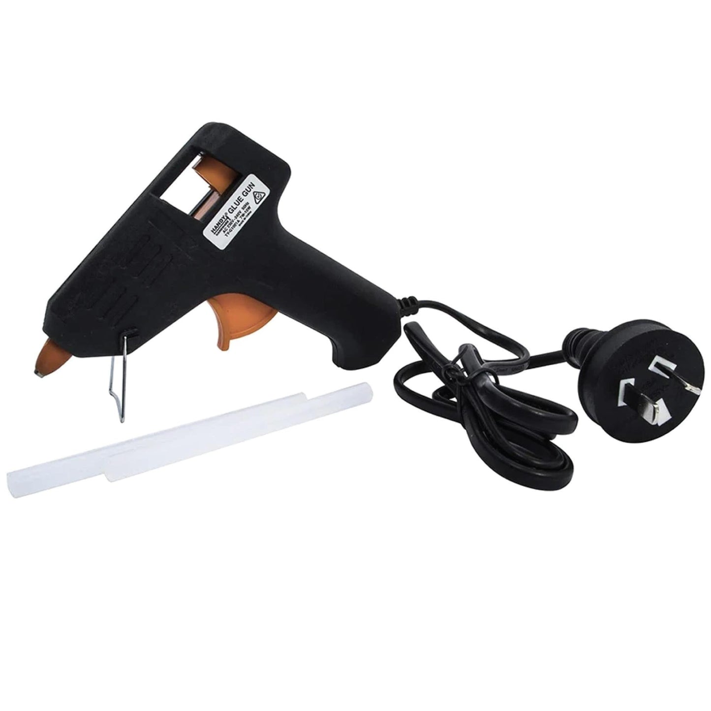 Handy Hardware 40W Glue Gun Model 55517 - RCM SAA Approved, Includes 2 Glue Sticks, Metal Stand