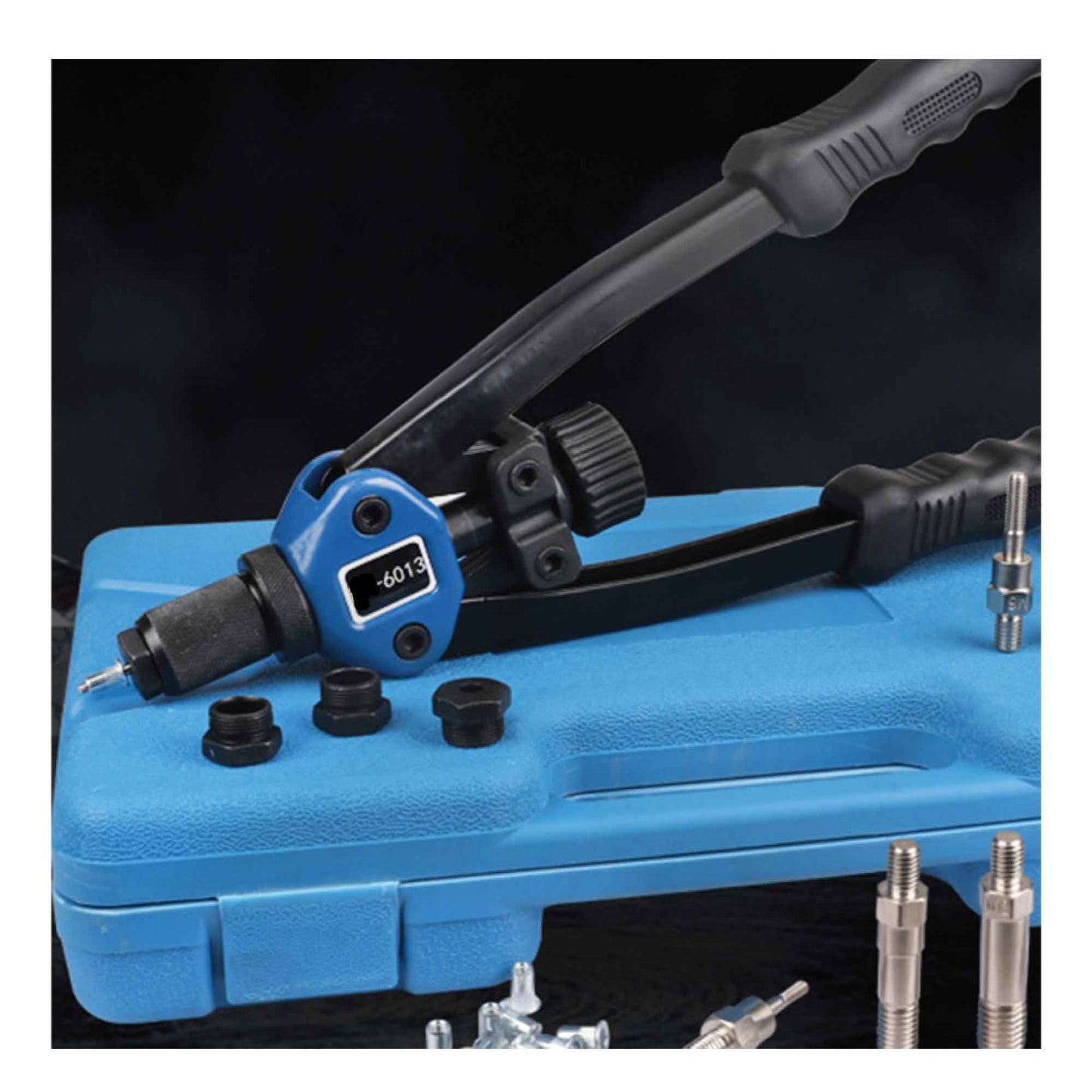 Rivnuts & Riveter Gun Kit 110 Pcs, Model 6013, M3-M12 Mandrels, Chrome-Molybdenum Steel, Ergonomic Handles