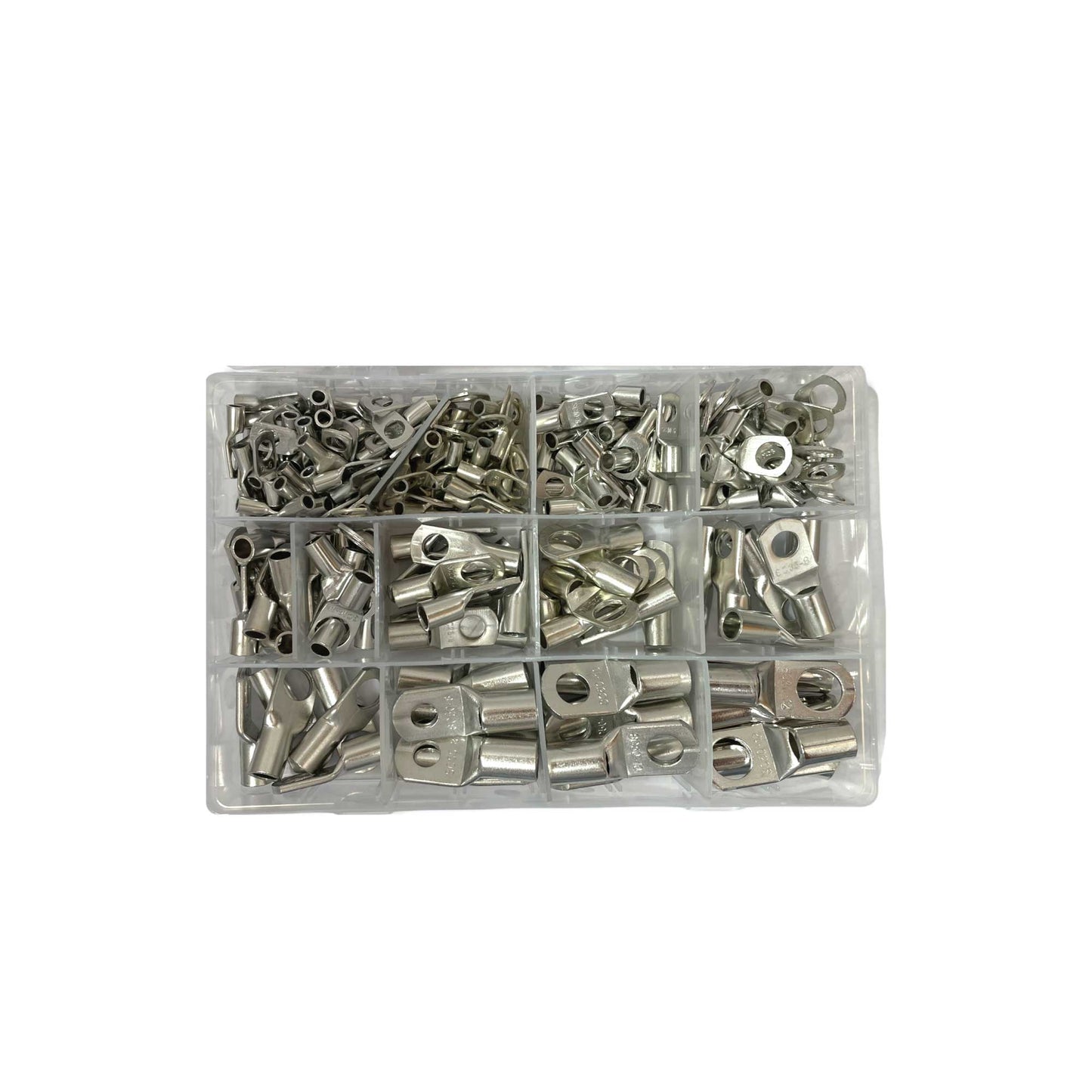 Copper Cable Lugs 240 Pcs Tin-Plated SC6-SC50 Ring Connectors, High Corrosion Resistance, -55 to 100°C