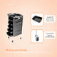 5 Drawer Hairdressing Trolley Black 90x30x36cm Hair Salon Beauty Rolling Cart – view 5