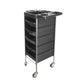 5 Drawer Hairdressing Trolley Black 90x30x36cm Hair Salon Beauty Rolling Cart – view 9